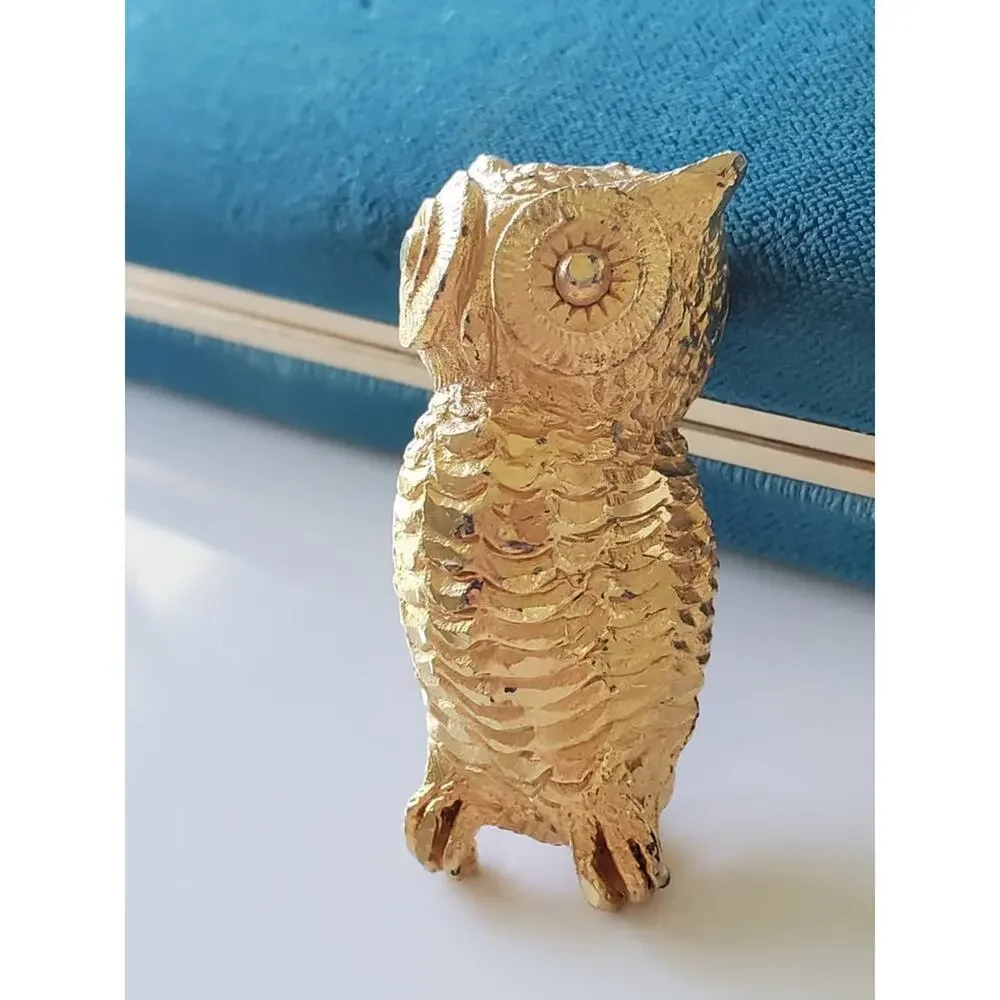 Vintage Gold-tone Owl Brooch